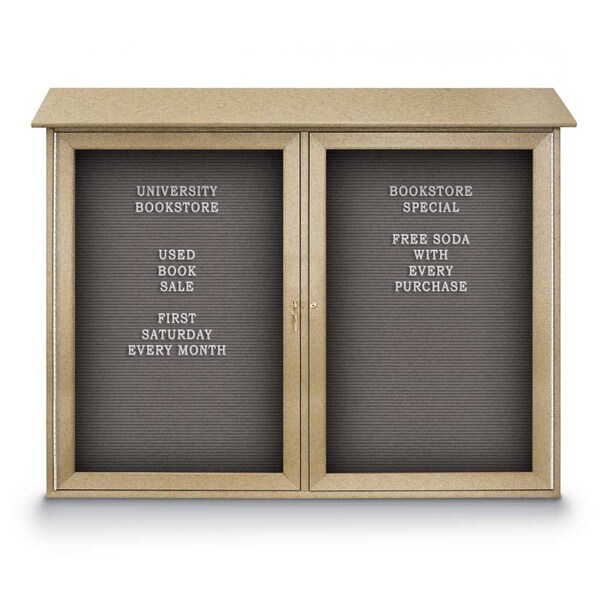 Indoor Enclosed Combo Board, 48"x36", Satin Frame/Blue & Burgundy